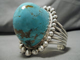 The Largest Protruding Domed Turquoise Sterling Silver Native American Navajo Bracelet-Nativo Arts