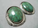Gorgeous Vintage Native American Navajo Royston Turquoise Sterling Silver Earrings-Nativo Arts