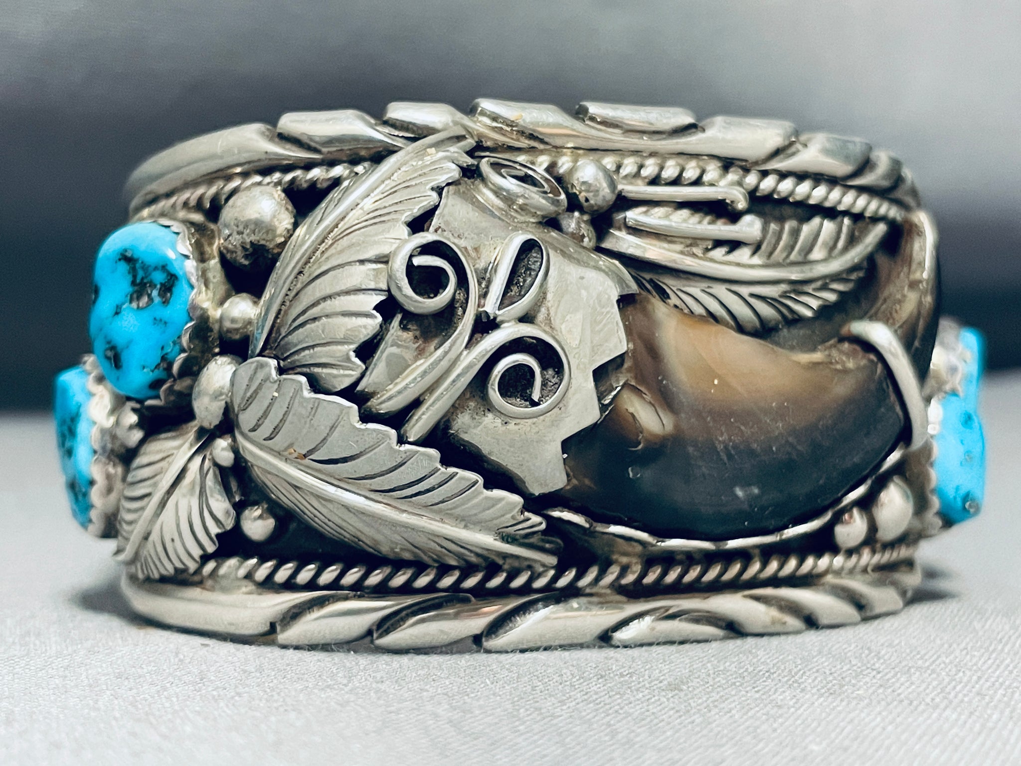Stackable Native American Turquoise Cuff – Super Silver