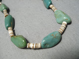Native American Impressive Vintage Santo Domingo Green Turquoise Necklace-Nativo Arts