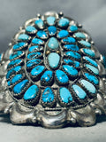 Best Judy Wallace Vintage Native American Navajo Turquoise Sterling Silver Cluster Bracelet-Nativo Arts