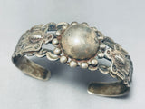 Early 1900's Vintage Native American Navajo Coin Silver Ball Bracelet Old-Nativo Arts