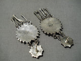 Beautiful Vintage Native American Navajo Zuni Turquoise Sterling Silver Chandelier Earrings-Nativo Arts