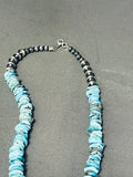 Vivid Turquoise Native American Navajo Sterling Silver Necklace-Nativo Arts
