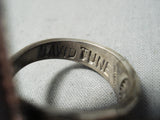 One Of The Best Vintage Native American Navajo Turquoise Inlay Sterling Silver Ring-Nativo Arts