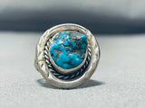 Amazing Authentic Vintage Native American Navajo Rare Mine Turquoise Sterling Silver Ring-Nativo Arts