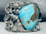 230 Grams Monster Native American Turquoise Sterling Silver Lizard Bracelet-Nativo Arts
