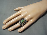 Important Native American Navajo Darrell Becenti (d.) Turquoise Sterling Silver Ring-Nativo Arts