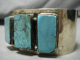 For Large Wrist Vintage Native American Navajo Turquoise Sterling Silver Bracelet Old-Nativo Arts