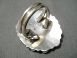 Amazing Vintage Native American Navajo Turquoise Sun Sterling Silver Ring-Nativo Arts