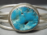 Wonderful Vintage Native American Navajo Blue Turquoise Sterling Silver Bracelet Old-Nativo Arts