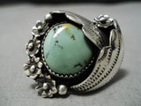 Stunning Vintage Navajo Green Turquoise Sterling Silver Native American Ring-Nativo Arts