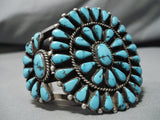 Magnificent Vintage Native American Navajo Sky Blue Turquoise Sterling Silver Bracelet-Nativo Arts