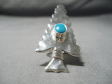 Native American Huge Marie Thompson Arrowhead Turquoise Sterling Silver Ring-Nativo Arts