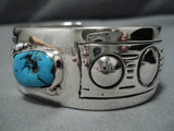 Amazing Phraim Turquoise Vintage Native American Navajo Sterling Silver Bracelet Old Cuff-Nativo Arts