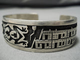 Important Pascal Kuwanhongea Native American Hopi Vintage Sterling Silver Bracelet Old-Nativo Arts