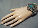 Al Sanchez Native American Navajo Royston Turquoise Sterling Silver Bracelet-Nativo Arts