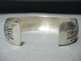 Signed Benally Vintage Native American Navajo Kingman Turquoise Sterling Silver Bracelet-Nativo Arts