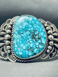 Intense Spiderweb Vintage Native American Navajo Turquoise Sterling Silver Bracelet-Nativo Arts