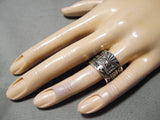 Important Vintage Navajo Sterling Silver Thunderbird Ring Native American-Nativo Arts