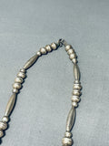 Longer Vintage Native American Navajo Turquoise Sterling Silver Necklace-Nativo Arts