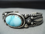 Famous Native American Navajo Al Jake Carico Lake Turquoise Sterling Silver Bracelet-Nativo Arts