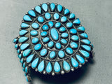 One Of The Best Ever Vintage Native American Navajo Turquoise Cluster Sterling Silver Bracelet-Nativo Arts