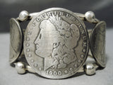 Magnificent San Felipe Sterling Silver Coins Bracelet Native American-Nativo Arts