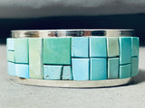 Authentic Tommy Jackson Native American Navajo Turquoise Sterling Silver Inlay Bracelet-Nativo Arts
