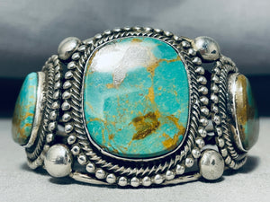 Heavy Martinez Vintage Native American Navajo Royston Turquoise Sterling Silver Bracelet-Nativo Arts