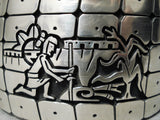 One Of The Most Unique Vintage Native American Hopi Sterling Silver Bracelet-Nativo Arts
