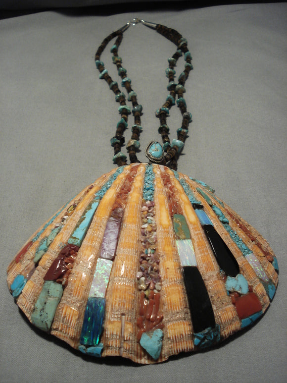One Of The Biggest Vintage Santo Domingo Native American Turquoise Necklace-Nativo Arts