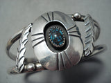 Mary Kee Rare Vintage Native American Navajo Bisbee Turquoise Sterling Silver Bracelet Old-Nativo Arts