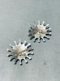 So Cute High Quality Vintage Native American Zuni Turquoise Sterling Silver Earrings-Nativo Arts