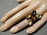 Unbelievable Navajo Amber & Citrine Sterling Silver Native American Ring-Nativo Arts