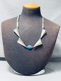 One Of The Most Skilled Ever Vintage Native American Navajo Turquoise Sterling Silver Necklace-Nativo Arts