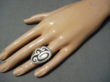 Important Bernard Dawayhoya Vintage Native American Hopi Sterling Silver Ring Old-Nativo Arts