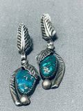 Important Top 100 Artists Vintage Native American Navajo Turquoise Sterling Silver Earrings-Nativo Arts