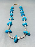 Sensational Native American Navajo Large Kingman Turquoise Heishi Necklace-Nativo Arts