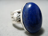 Thick!! Heavy Native American Navajo Lapis Sterling Silver Important Ring-Nativo Arts