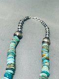 Eye Catching Native American Navajo Royston Turquoise Sterling Silver Necklace-Nativo Arts