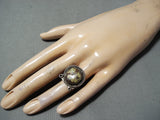 Wonderful Vintage Navajo Agate Sterling Silver Ring Native American Old-Nativo Arts
