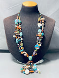 One Of The Most Unique Native American Zuni Turquoise Jacla Necklace- 249 Grams!-Nativo Arts