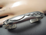 Authentic Heavy Vintage Native American Navajo Orville Tsinnie Sterling Silver Bracelet-Nativo Arts