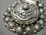 Thick Heavy Sturdy Native American Navajo Sterling Silver Detailed Necklace-Nativo Arts