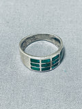 Noteworthy Vintage Native American Navajo Green Turquoise Sterling Silver Ring-Nativo Arts