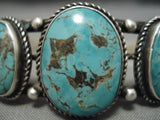 Museum Vintage Native American Navajo Landoll Benally Turquoise Sterling Silver Bracelet Old-Nativo Arts