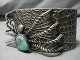 Quality Native American Sterling Silver Handmade Spider Turquoise Bracelet-Nativo Arts