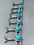Squash Naja Vintage Native American Navajo Turquoise Sterling Silver Squash Blossom Necklace-Nativo Arts