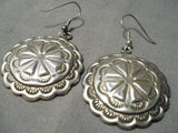 Exquisite Vintage Navajo Sterling Silver Pierced Earrings Native American-Nativo Arts